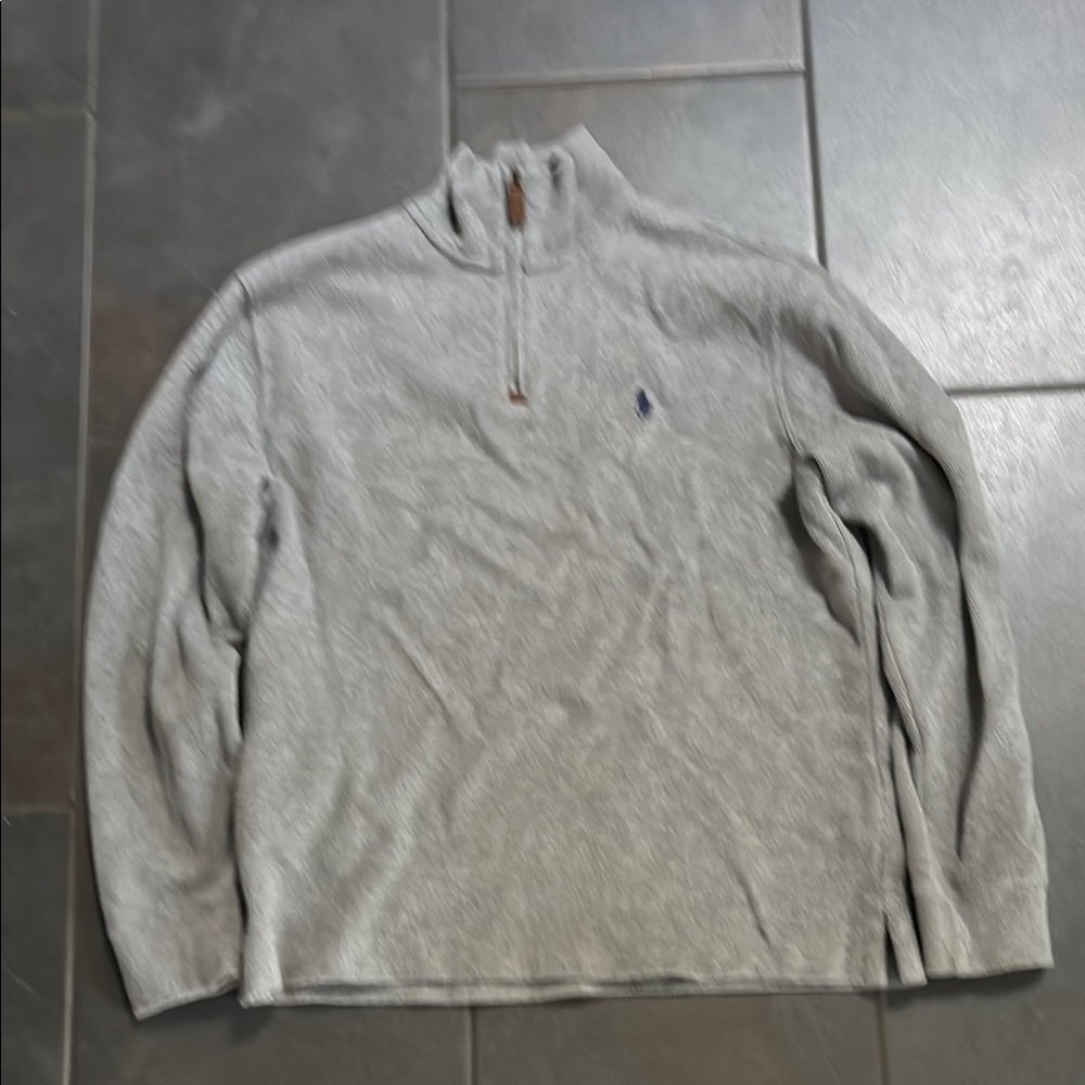 Polo by Ralph Lauren Gray Zip Up Sweater with Mock Neck
